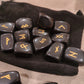 Obsidian Crystal Viking Runes for Divination Throwing Nordic Alphabet