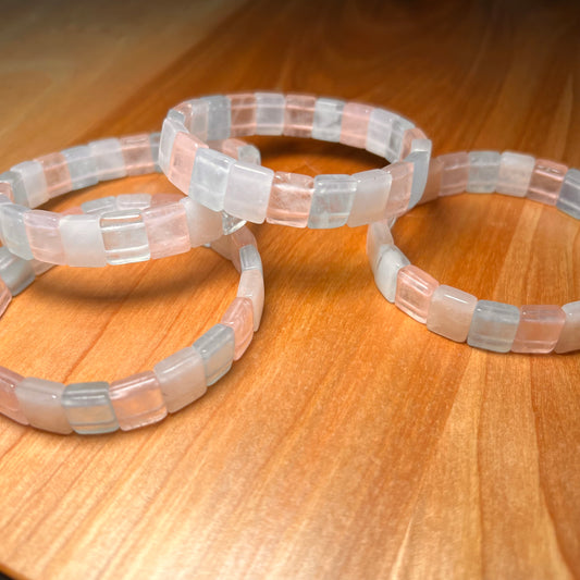 Morganite Stretchy Bangle Bracelet