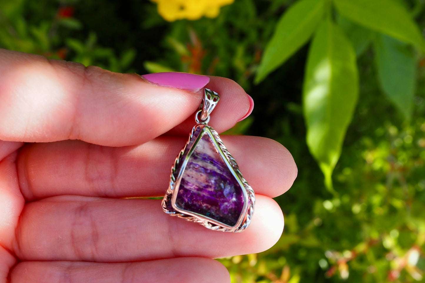 Sugilite Pendant with 925 Silver Bail