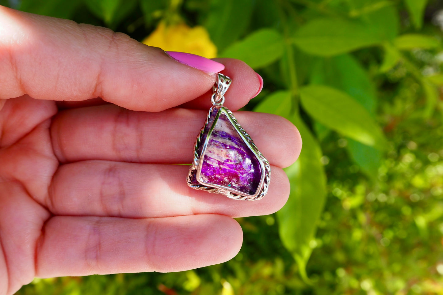 Sugilite Pendant with 925 Silver Bail