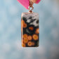 Orange and Black 8th Vein Ocean Jasper Rectangle Pendant