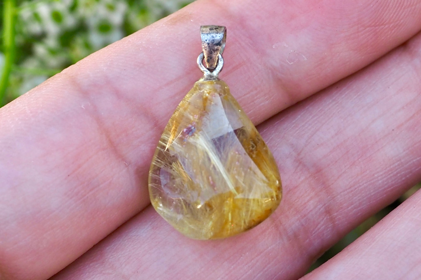 Golden Rutile Teardrop Pendant