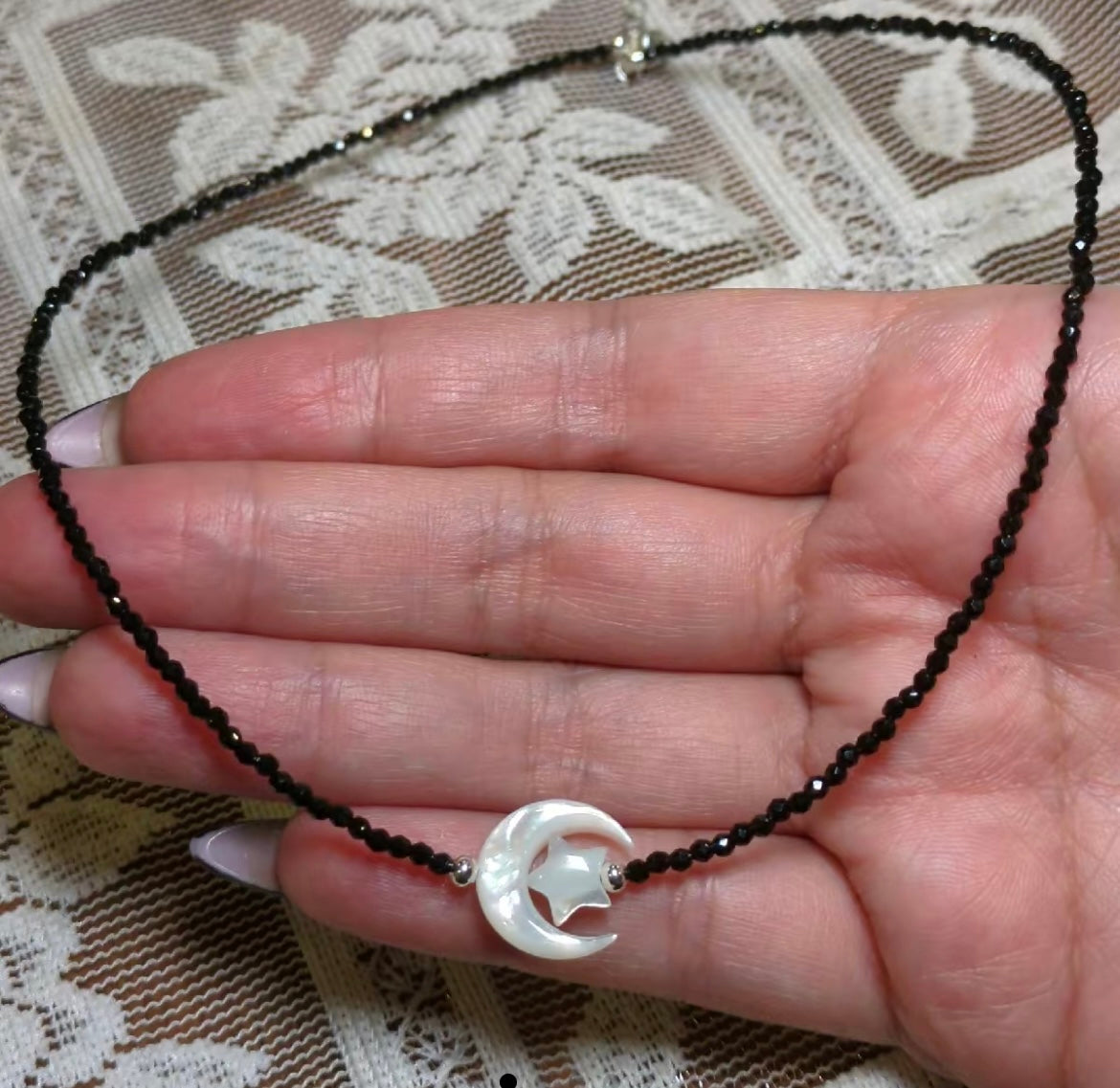 Celestial Crescent Moon and Star Necklace