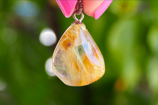 Golden Rutile Teardrop Pendant