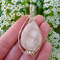 Petrified Palm Wood Pendant with Silver Decorative Wire Wrapping