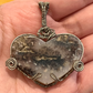 Dendritic Agate Heart Pendant with Decorative Silver Spiral Wire Wrapping