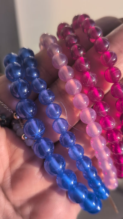 Star Ruby and Sapphire Gemstone Crystal Bracelet