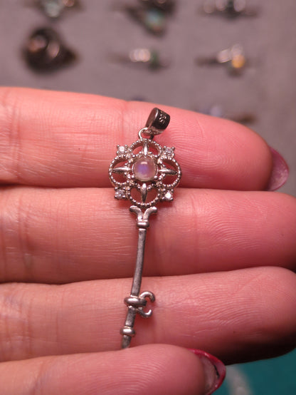 Moonstone Hekate Key 925 Silver Pendant
