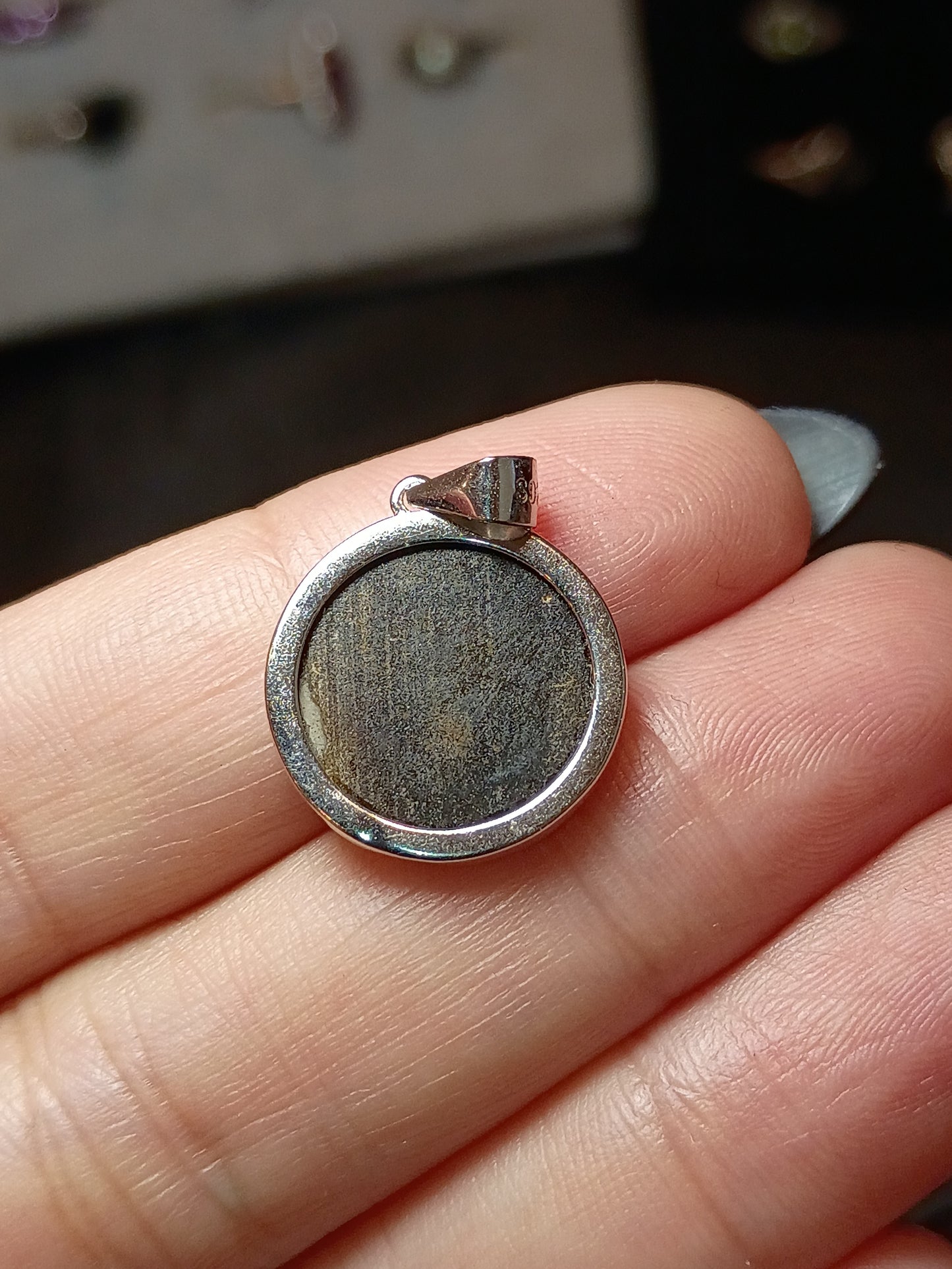 PREORDER Stargazing Black Moon Cat - Cameo Silver Pendant