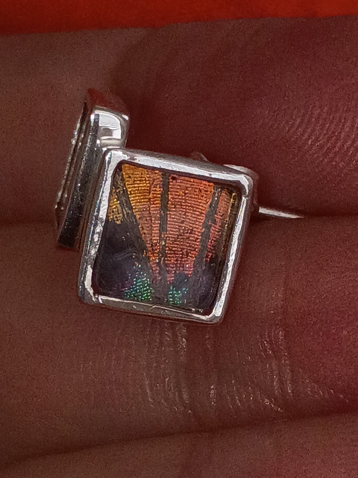 Butterfly Wing Madagascar Sunset Earring Studs 950 Sterling Silver