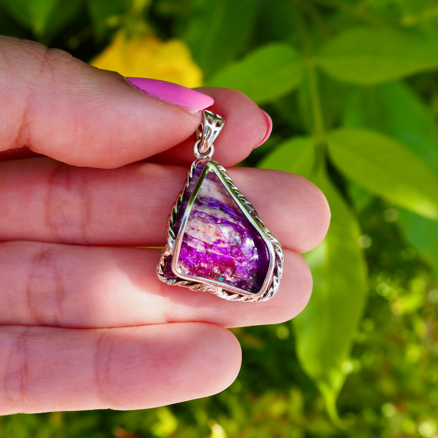 Sugilite Pendant with 925 Silver Bail