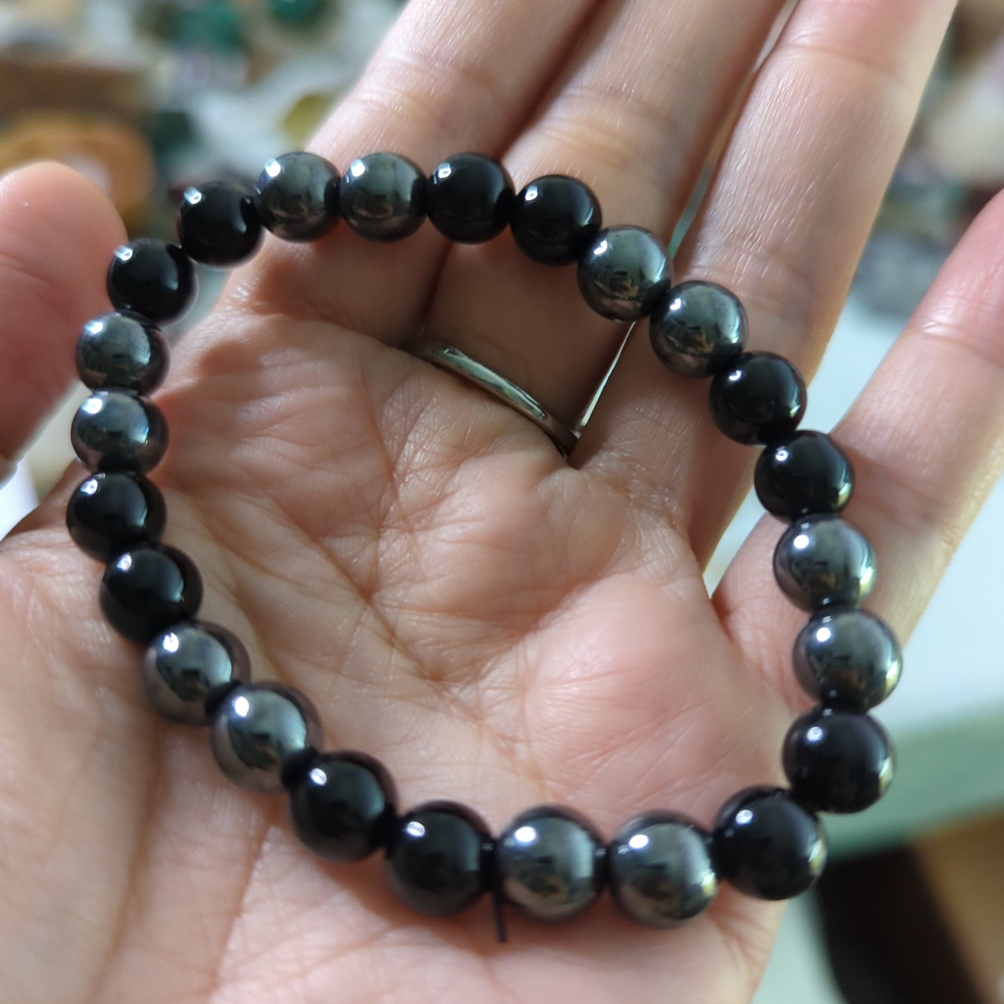 Obsidian and Hematite Beaded Bracelet, Level 0+ Custom
