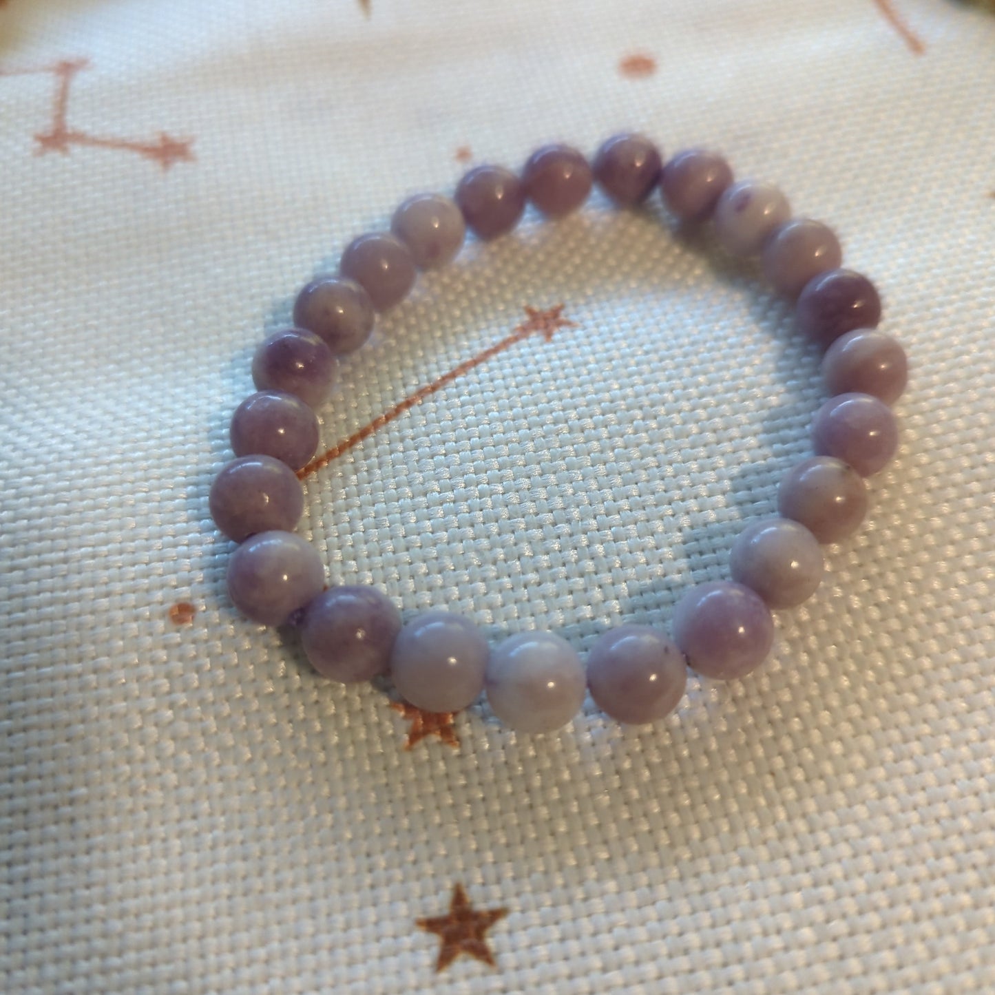 Purple Lepidolite Beaded Crystal Bracelet