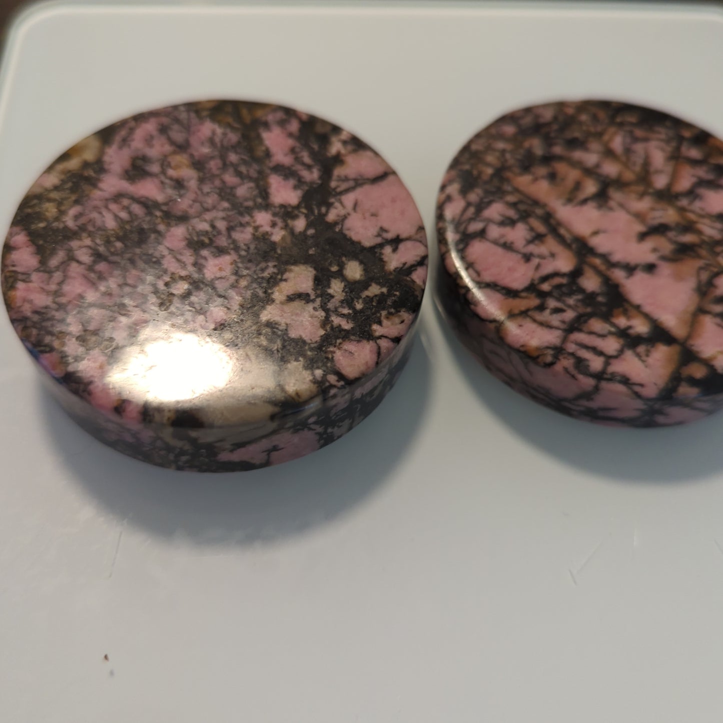 Rhodonite Crystal Circle Slice