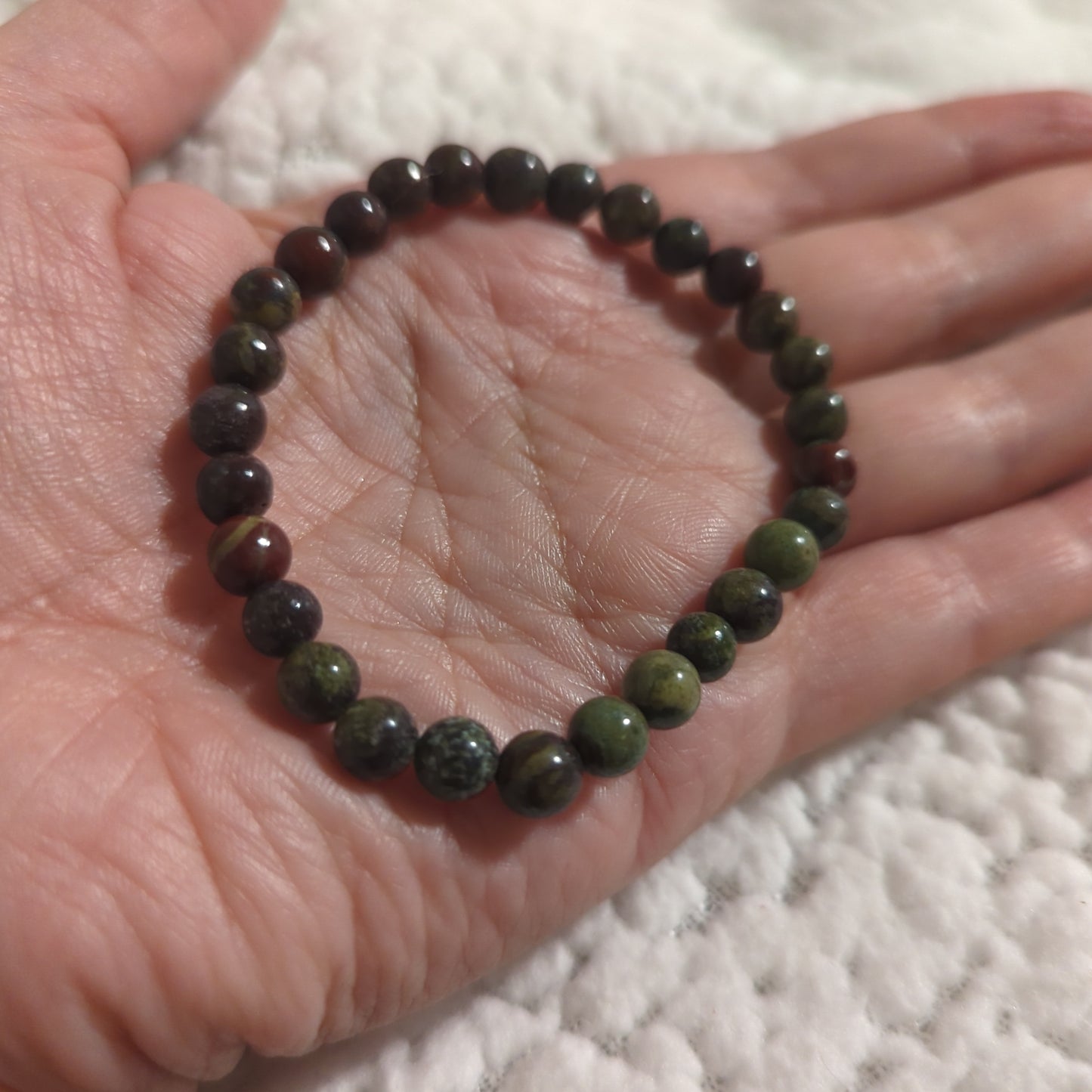 Dragon's Bloodstone Jasper Beaded Bracelet 6mm