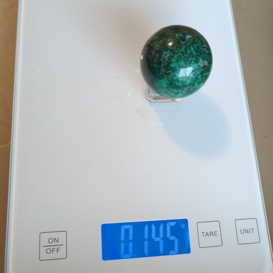 Malachite Crystal Sphere, 0.145kg