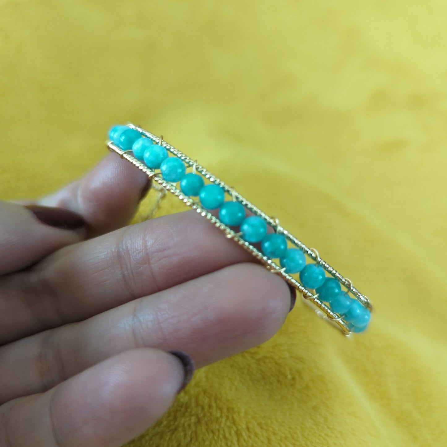 Amazonite Crystal Bangle