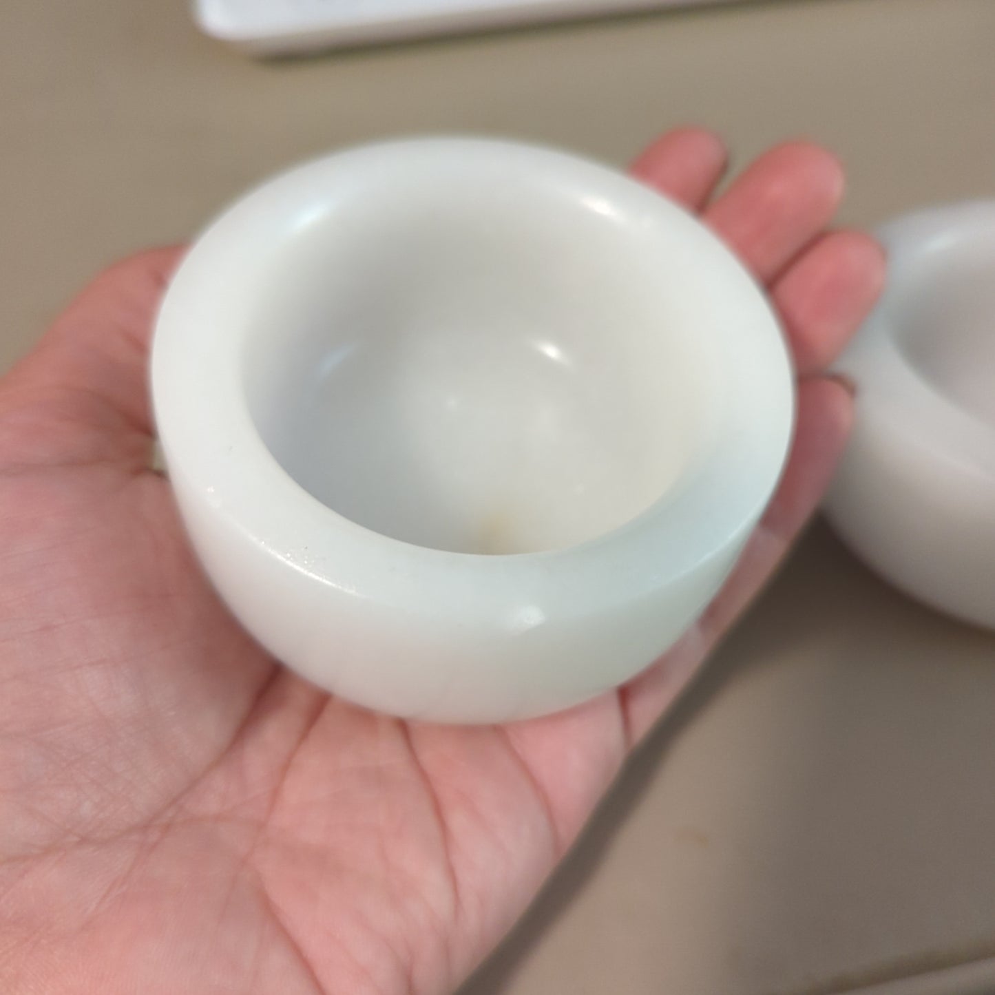 White Jade Crystal Cup or Small Bowl