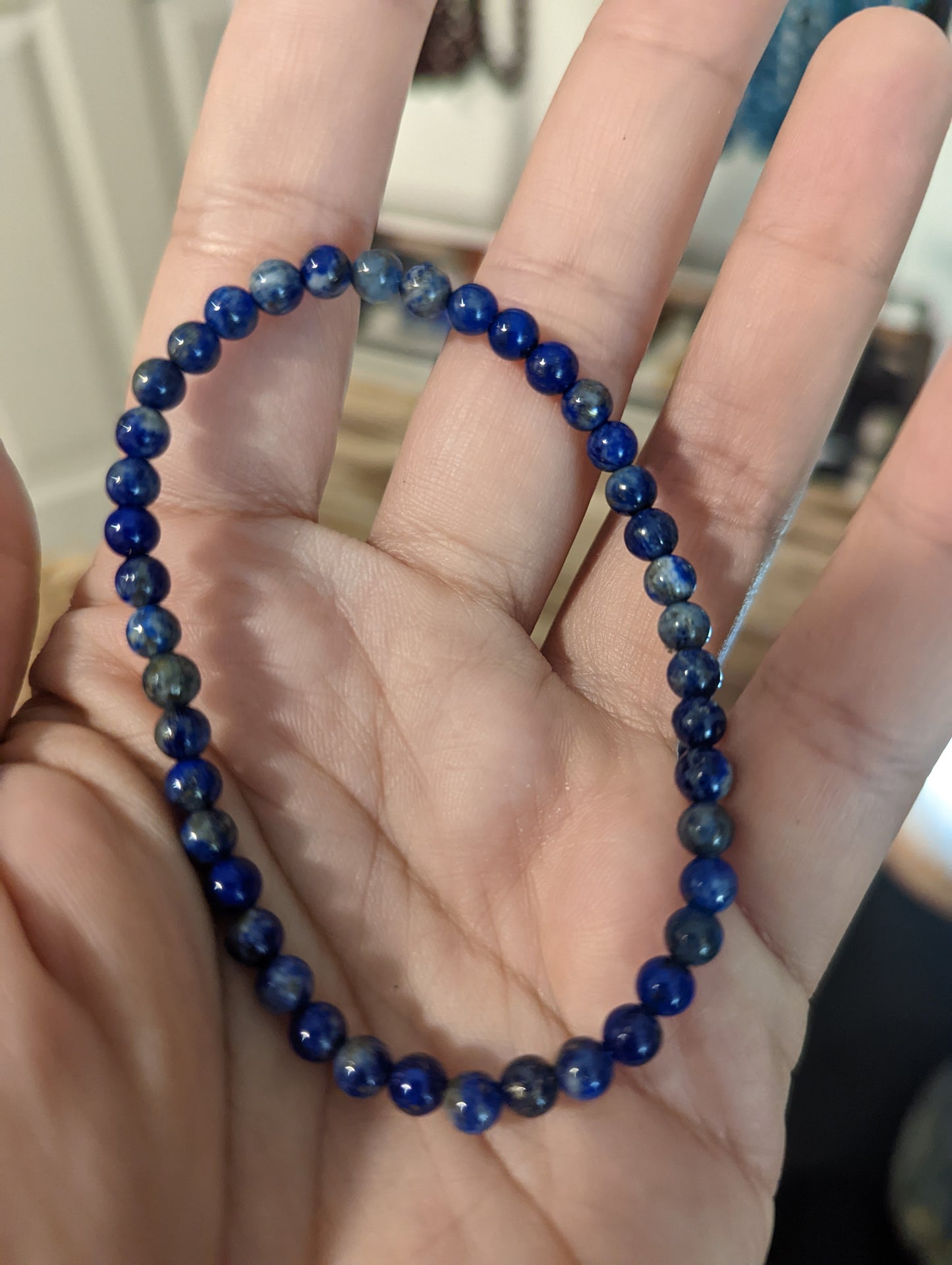 Lapis Lazuli Beaded Bracelet 4mm